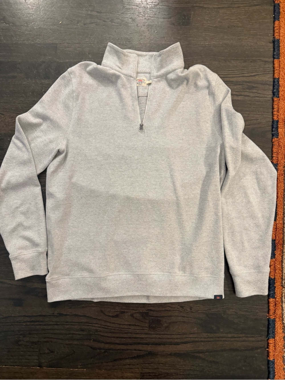 Faherty Men's Light Gray Quarter-Zip Pullover